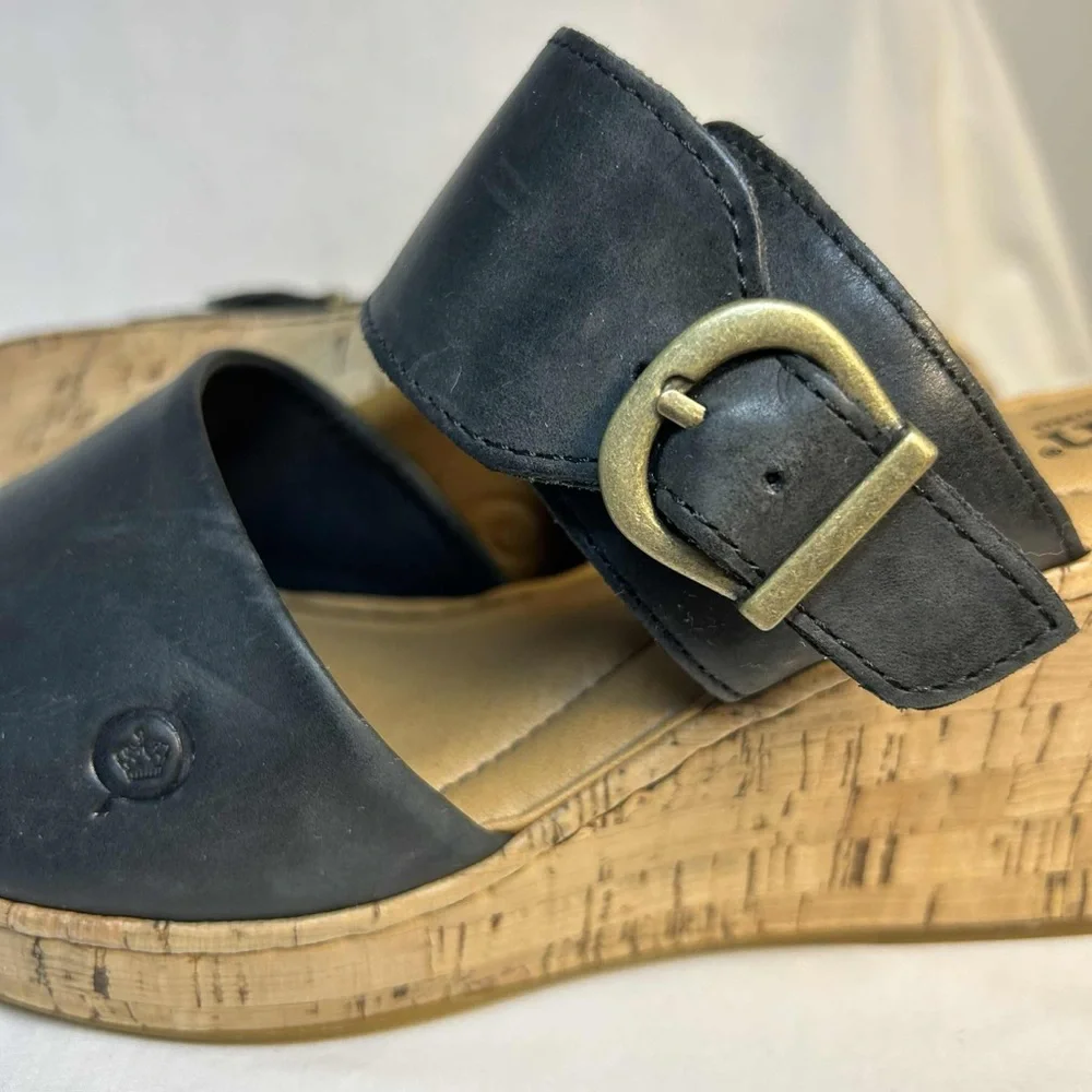 Born Black and Tan Wedge‎ Sandals